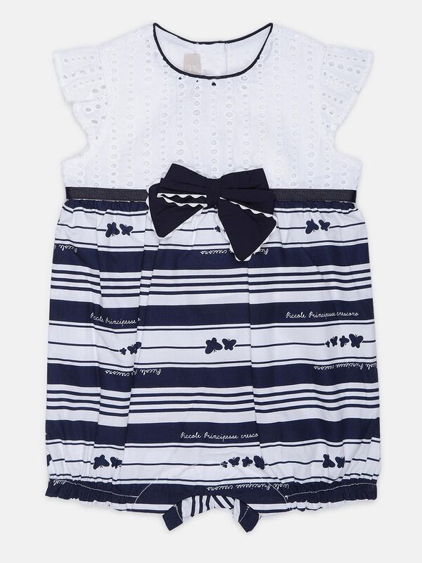 White And Navy Romper image number 0